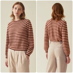 TOAST London Striped Crew Neck Sweater EUC